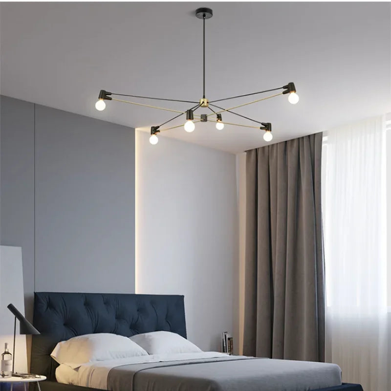 lustre moderne lignes géométriques simple éclairage nordique intérieur
