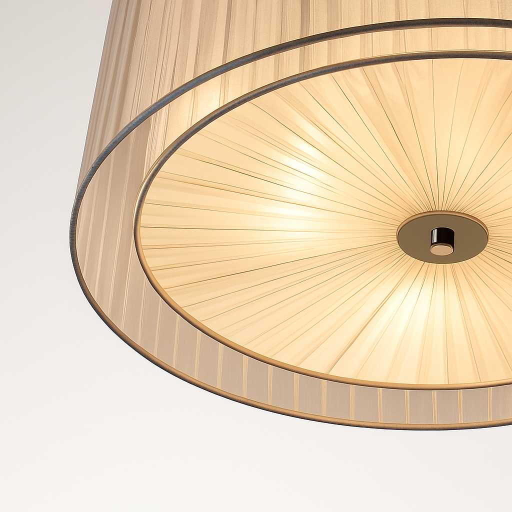 lustre moderne nordique en fer avec abat-jour en gaze - vue 5 sur 5