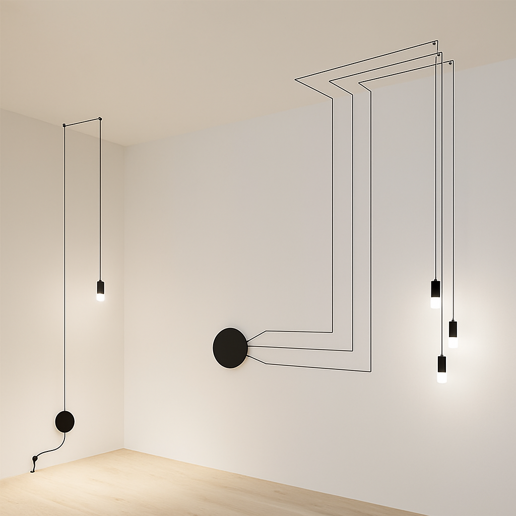 lustre moderne suspension araignée à leds style nordique - vue 4 sur 11