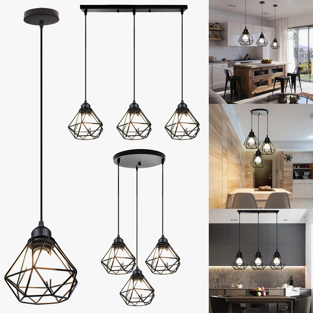 lustre moderne à suspension led avec abat-jour