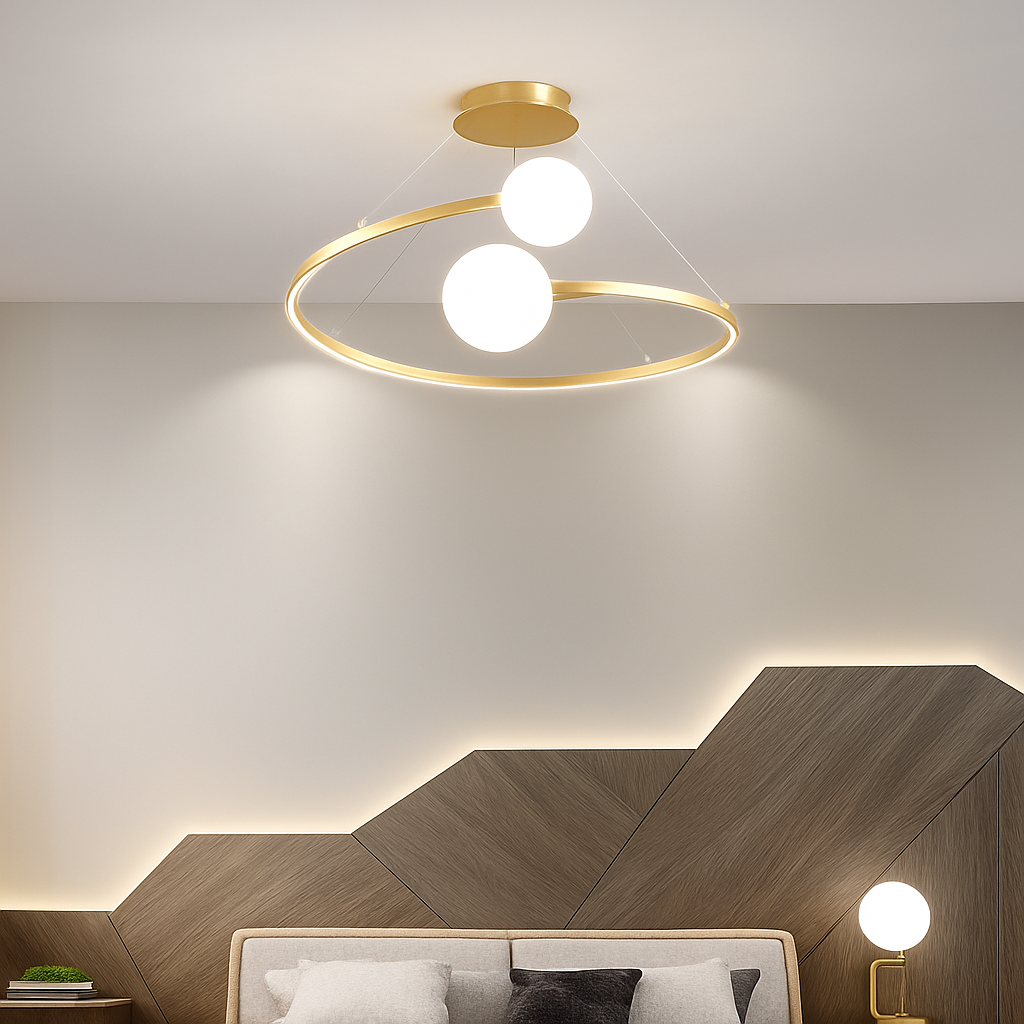 lustre nordique design minimaliste éclairage créatif incurvé