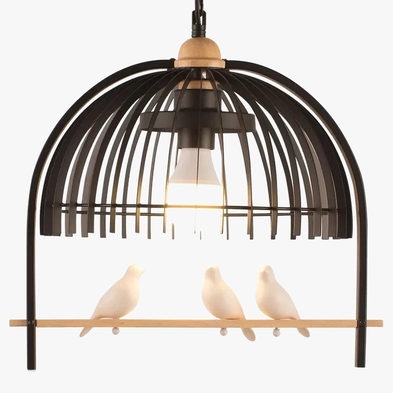 lustre nordique en résine et fer en forme de cage à oiseaux pour restaurants
