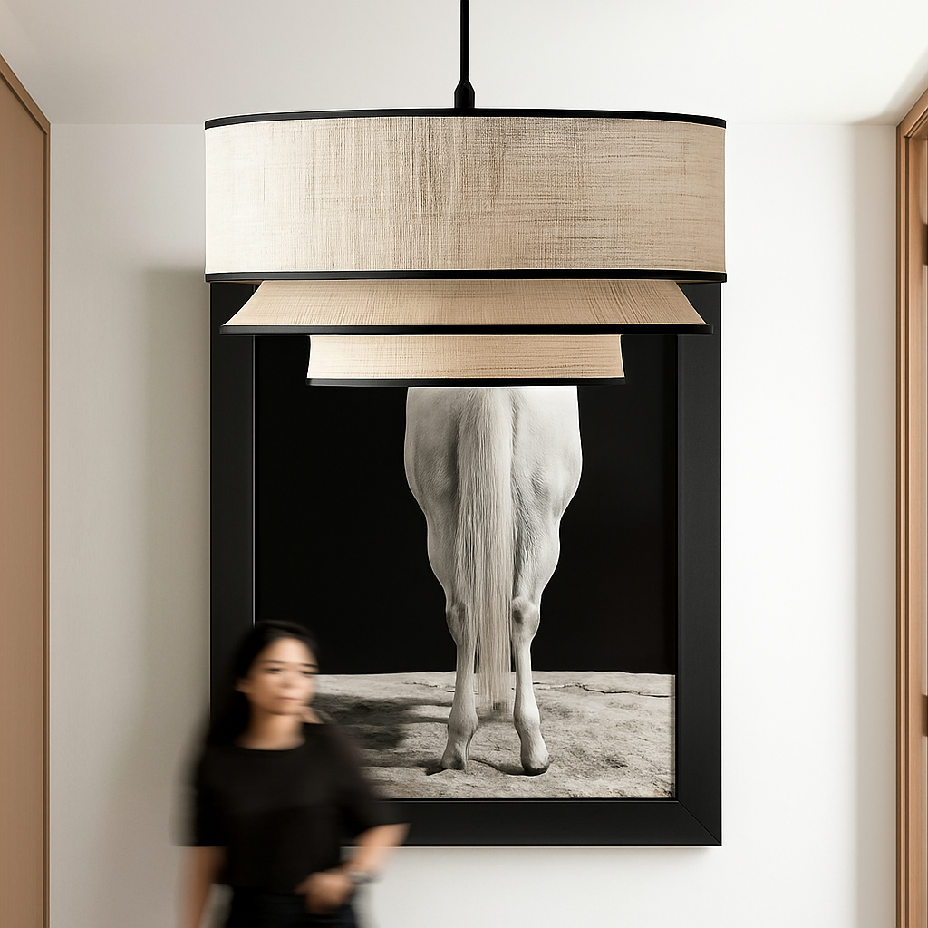 lustre nordique en tissu pour décoration intérieure moderne - vue 3 sur 9