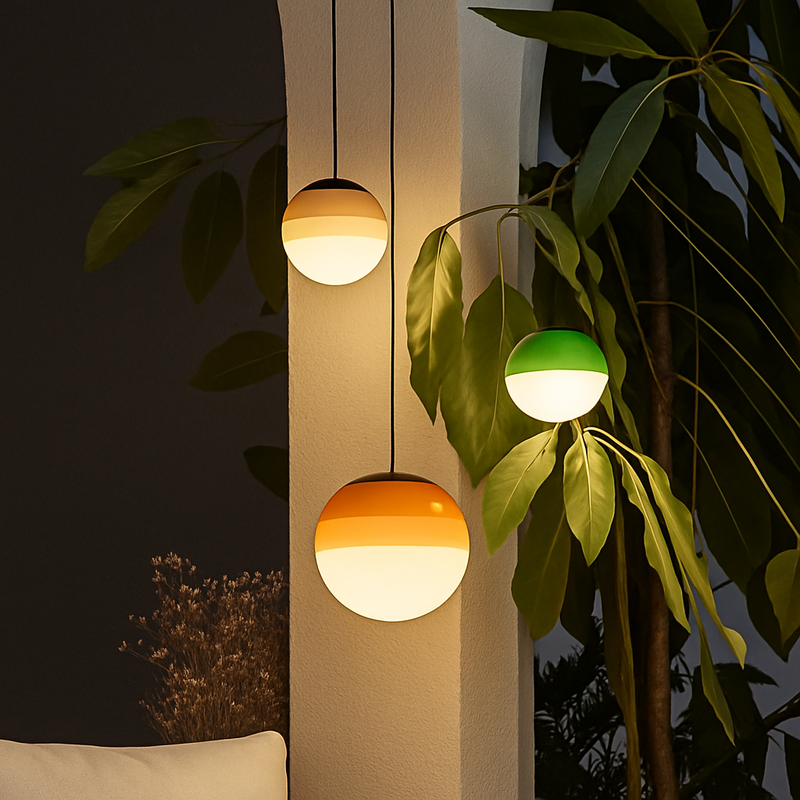 lustre nordique en verre dégradé à suspension led créatif