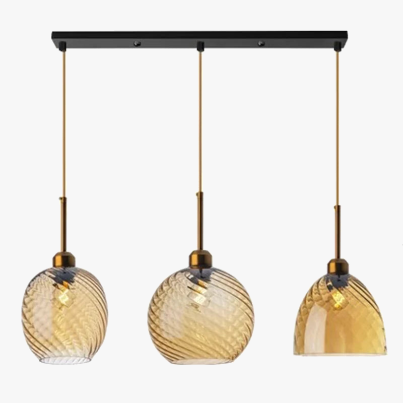 Suspension nordique forme en verre fumé pour éclairage intérieur