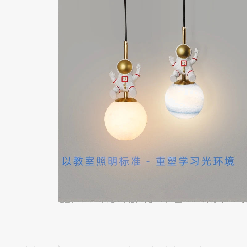 lustre nordique led astronaute pour chambre d'enfants