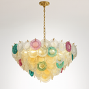 lustre postmoderne en fer et verre coloré design élégant pour éclairage intérieur
