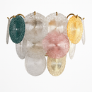 lustre postmoderne en fer et verre coloré design élégant pour éclairage intérieur