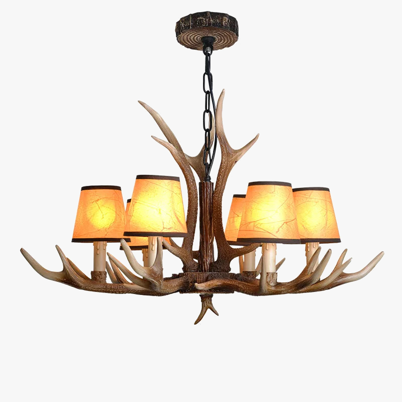 lustre rétro en résine et bois pour restaurant café bar