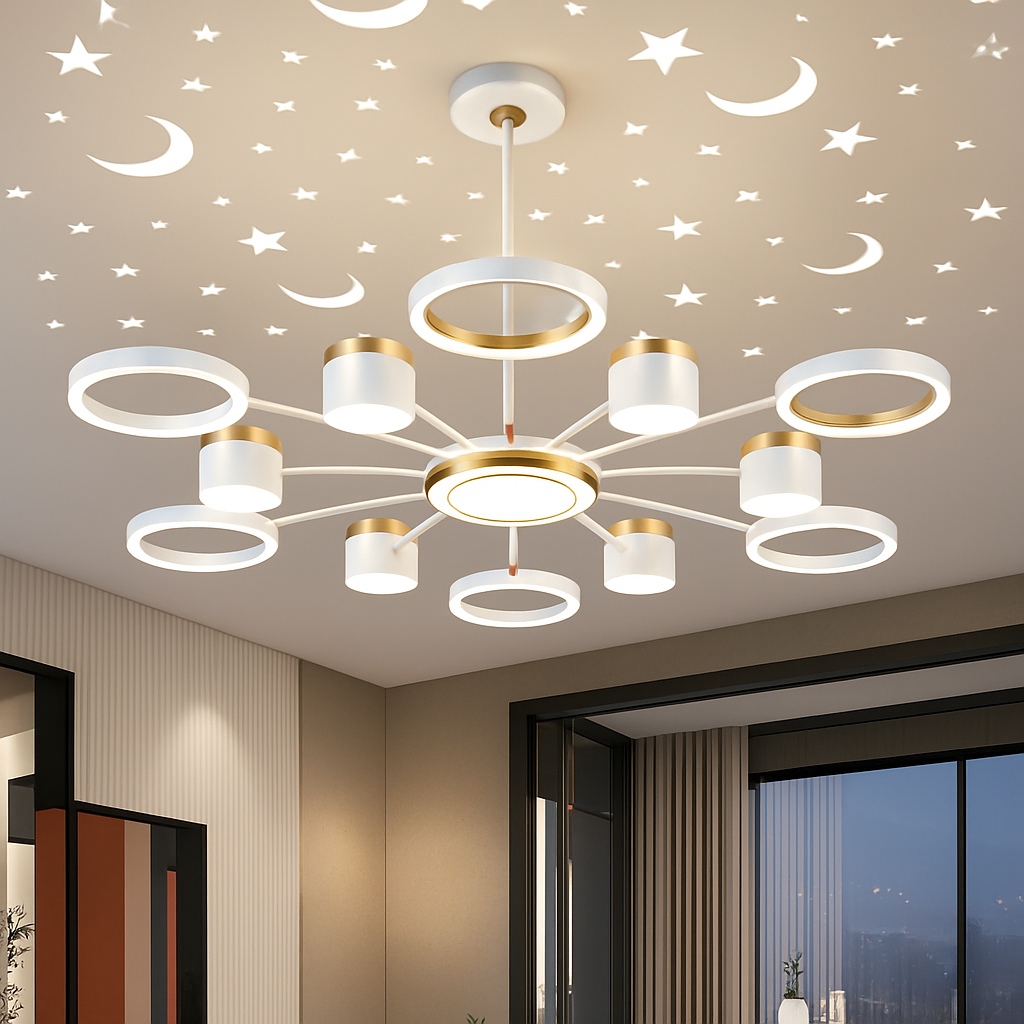 lustre romantique étoilé moderne 6 lumières créatif
