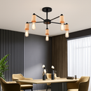 lustre sputnik industriel en bois et fer moderne
