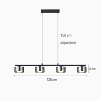 lustre suspendu en verre avec gradation réglable pour divers espaces