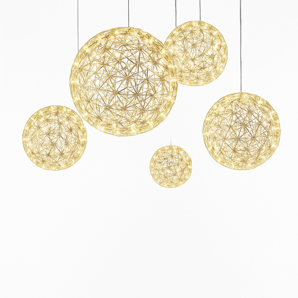 lustre suspension loft en acier inoxydable led spark ball - vue 6 sur 8