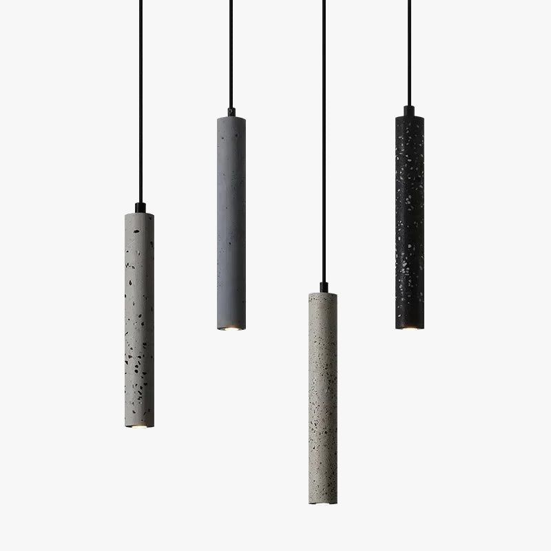 Suspension tube terrazzo bar style industriel tête unique minimaliste