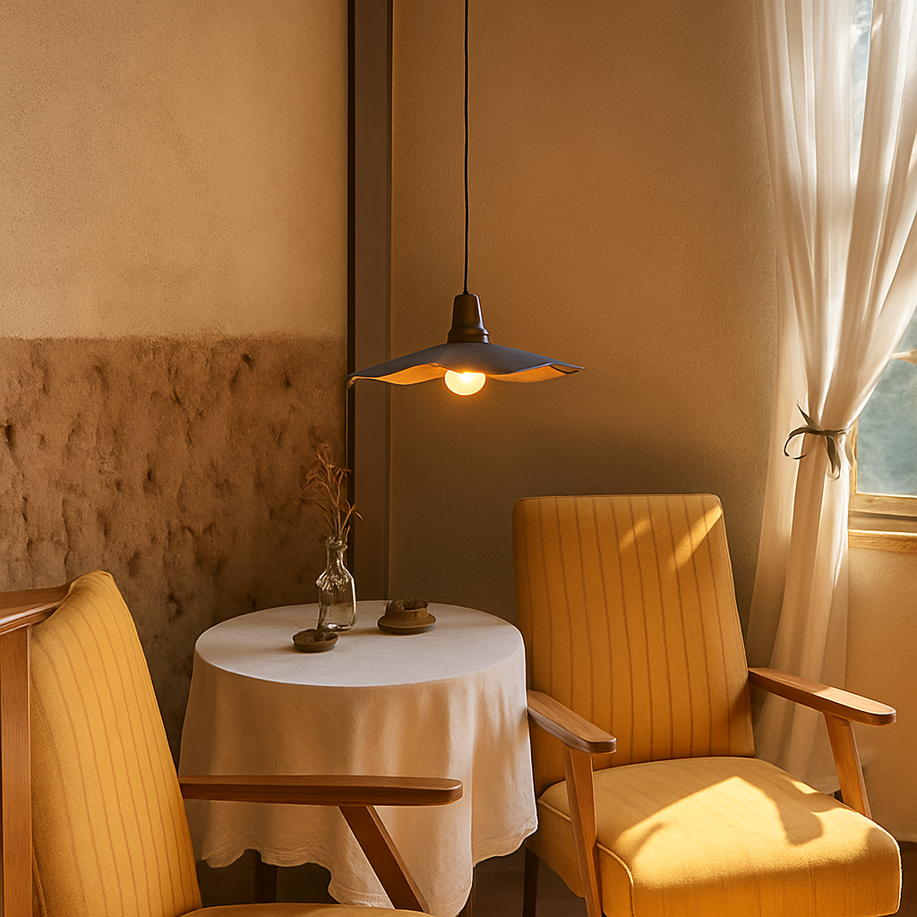 lustre vintage wabi sabi pour bar restaurant et loft - vue 5 sur 14