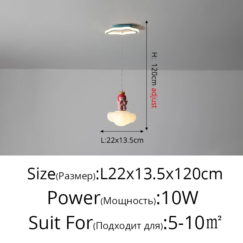Ménage petits lustres personnalité chambre enfants étude Restaurant trois têtes lustre Led plafonniers créatifs