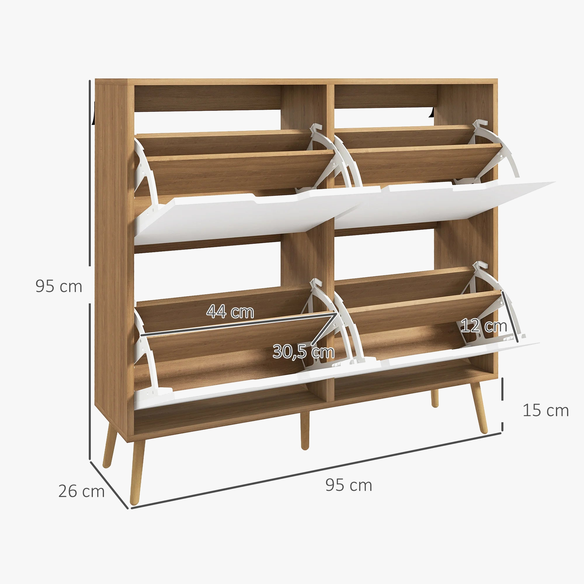 meuble à chaussures pliant avec 4 tiroirs pour 16 paires