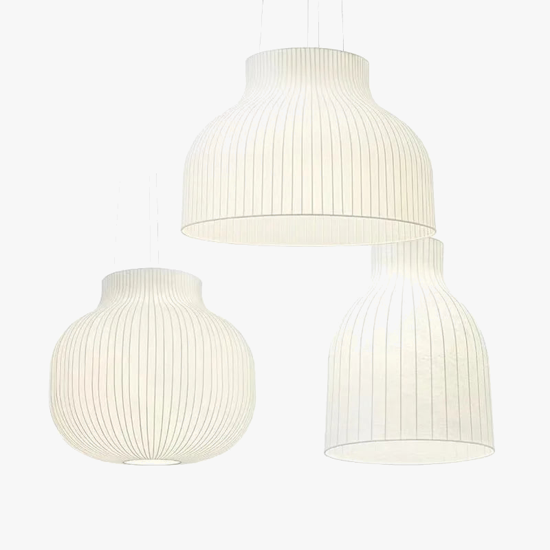 suspension LED Minimaliste Wabi Sabi tissu style soie