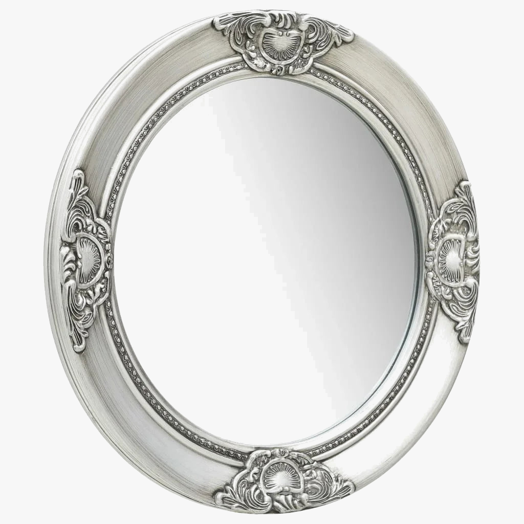 miroir baroque argenté décoration murale élégante pour intérieur