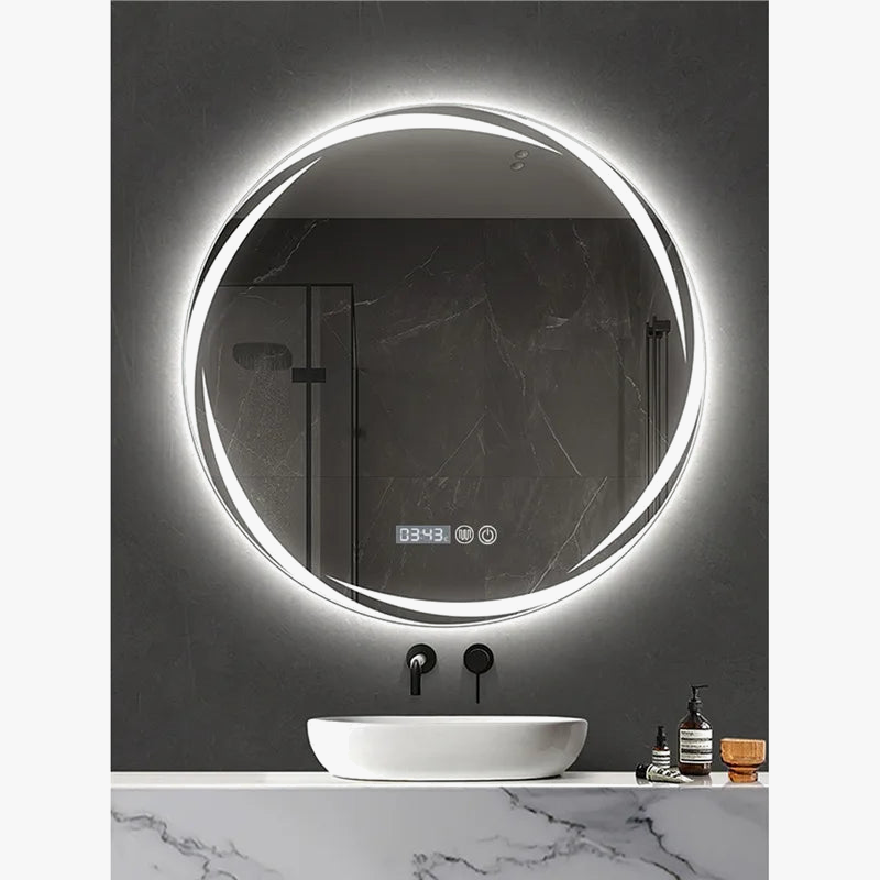 miroir circulaire créatif éclairé pour décoration moderne
