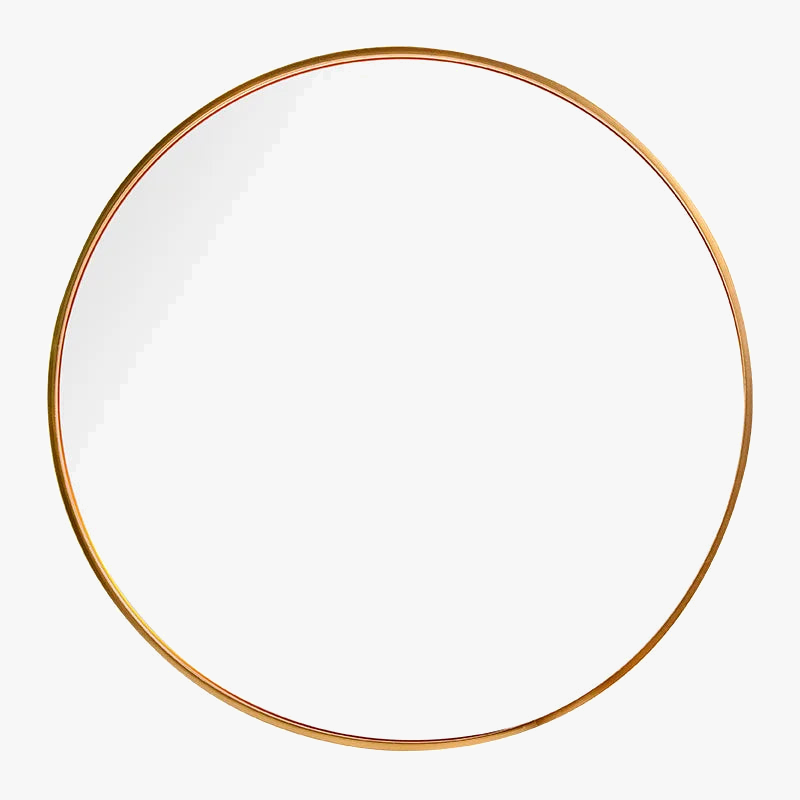 miroir circulaire minimaliste en métal pour décoration et maquillage