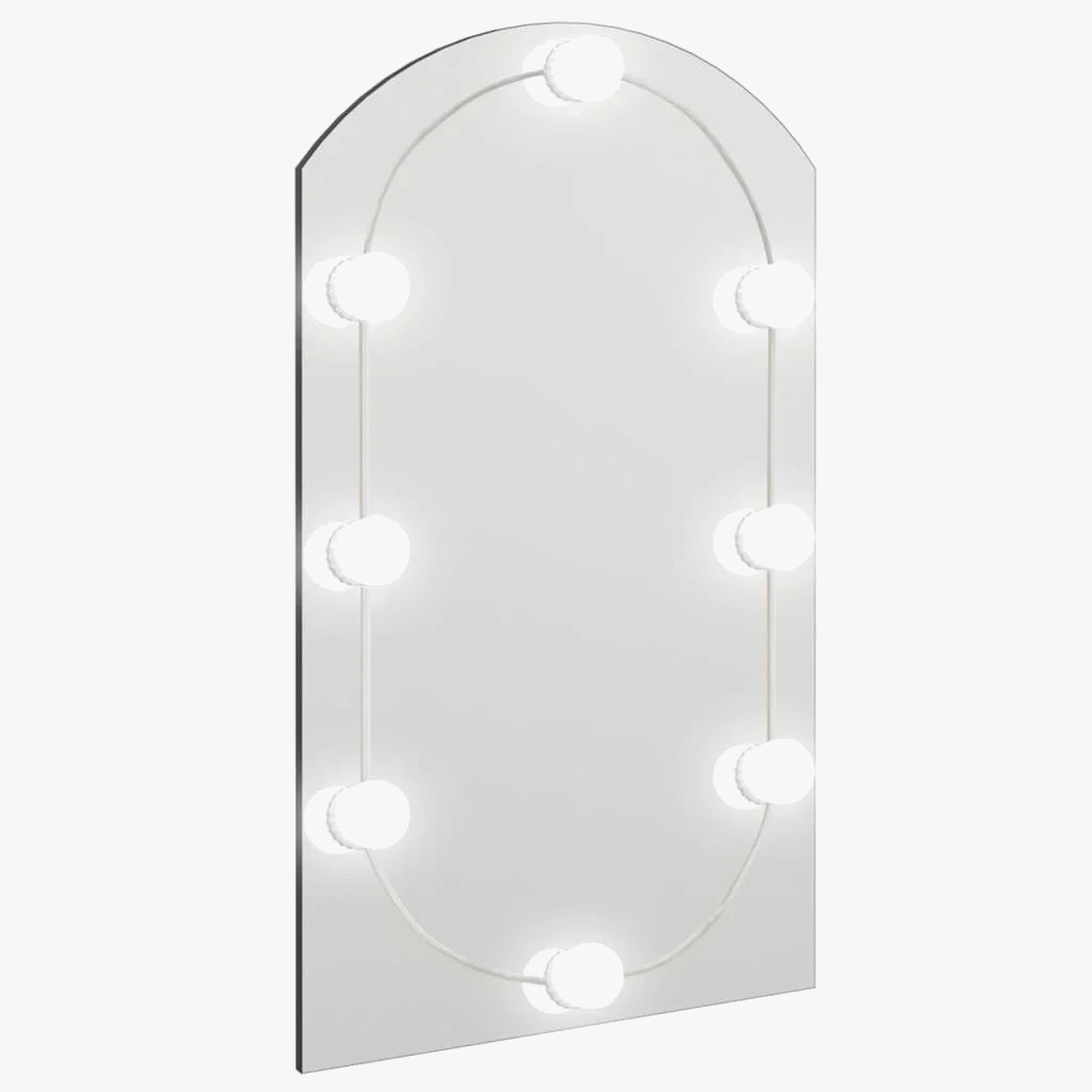 miroir en arc en verre avec éclairage led décoratif mural