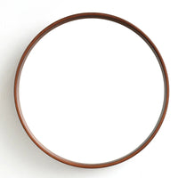 miroir en bois coréen design nordique rond suspendu pour maquillage