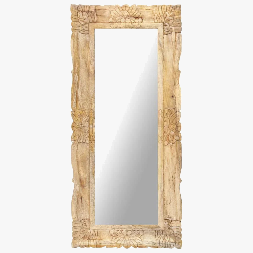 miroir en bois de manguier pour décoration murale moderne