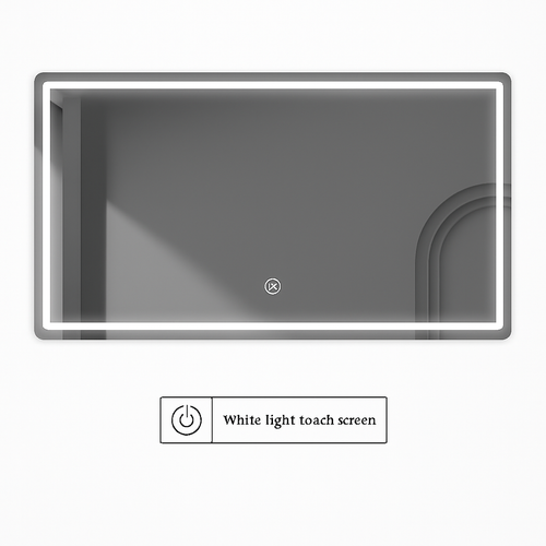 miroir intelligent rectangulaire à écran tactile avec éclairage led
