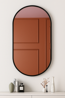 miroir ovale doré mural pour salle de bain et maquillage