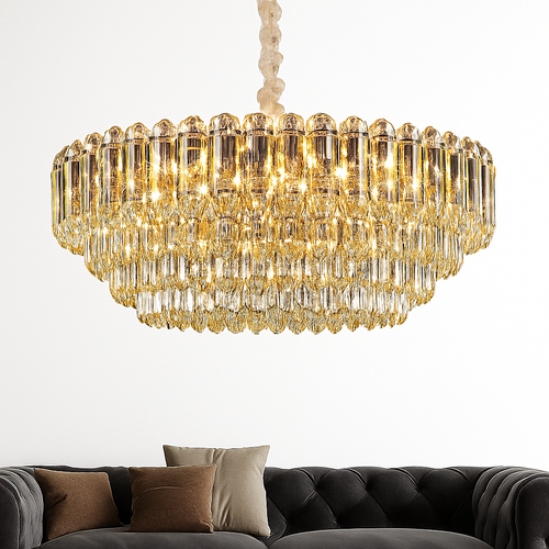 Moderne luxe cristal Led lustres salon décor Led Suspension lampe salle à manger Villa Suspension Luminaire Luminaire