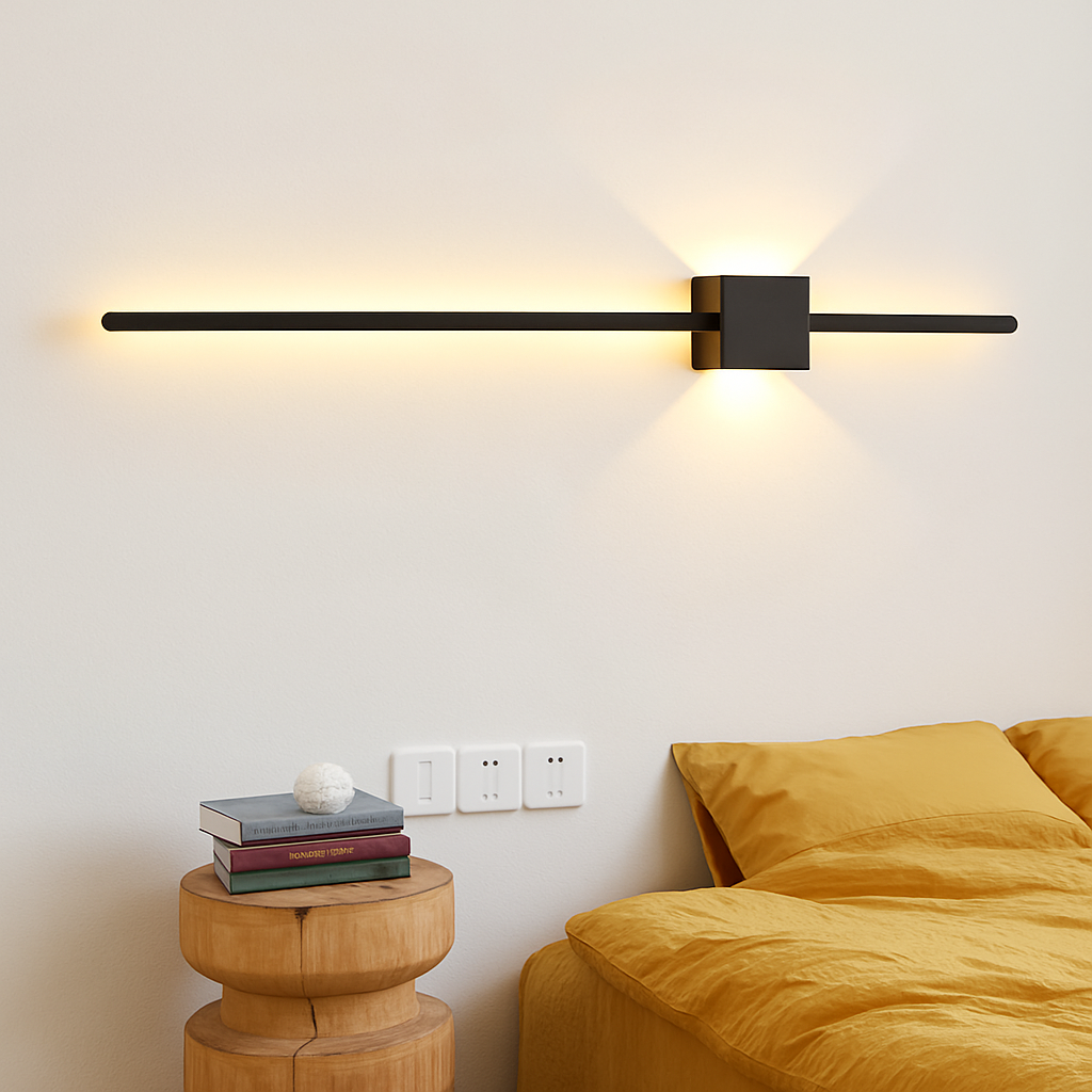 Moderne minimaliste LED intérieur applique ligne lampe longue bande applique murale TV fond mur chambre salon allée couloir lampe - vue 2 sur 15