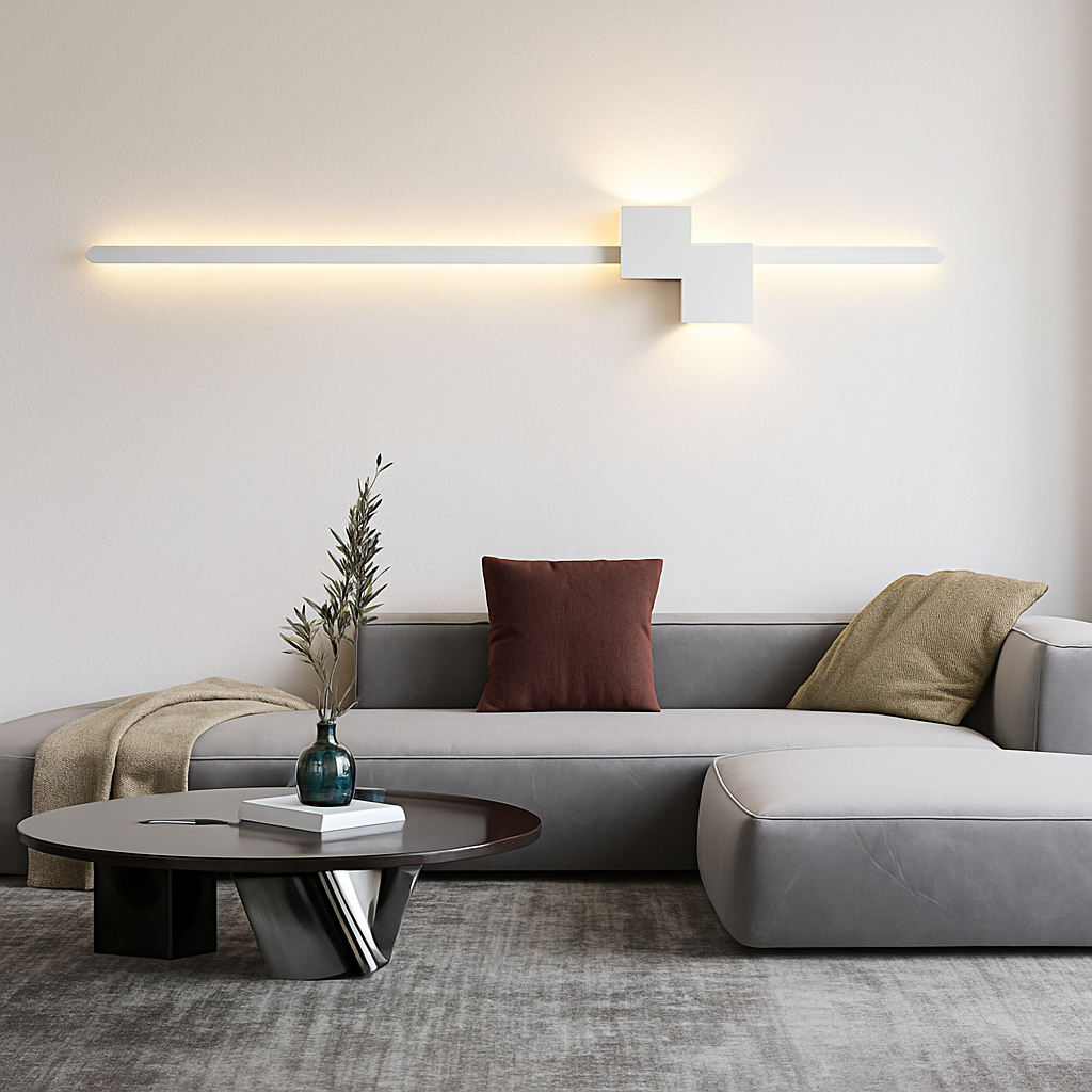 Moderne minimaliste LED intérieur applique ligne lampe longue bande applique murale TV fond mur chambre salon allée couloir lampe - vue 3 sur 15