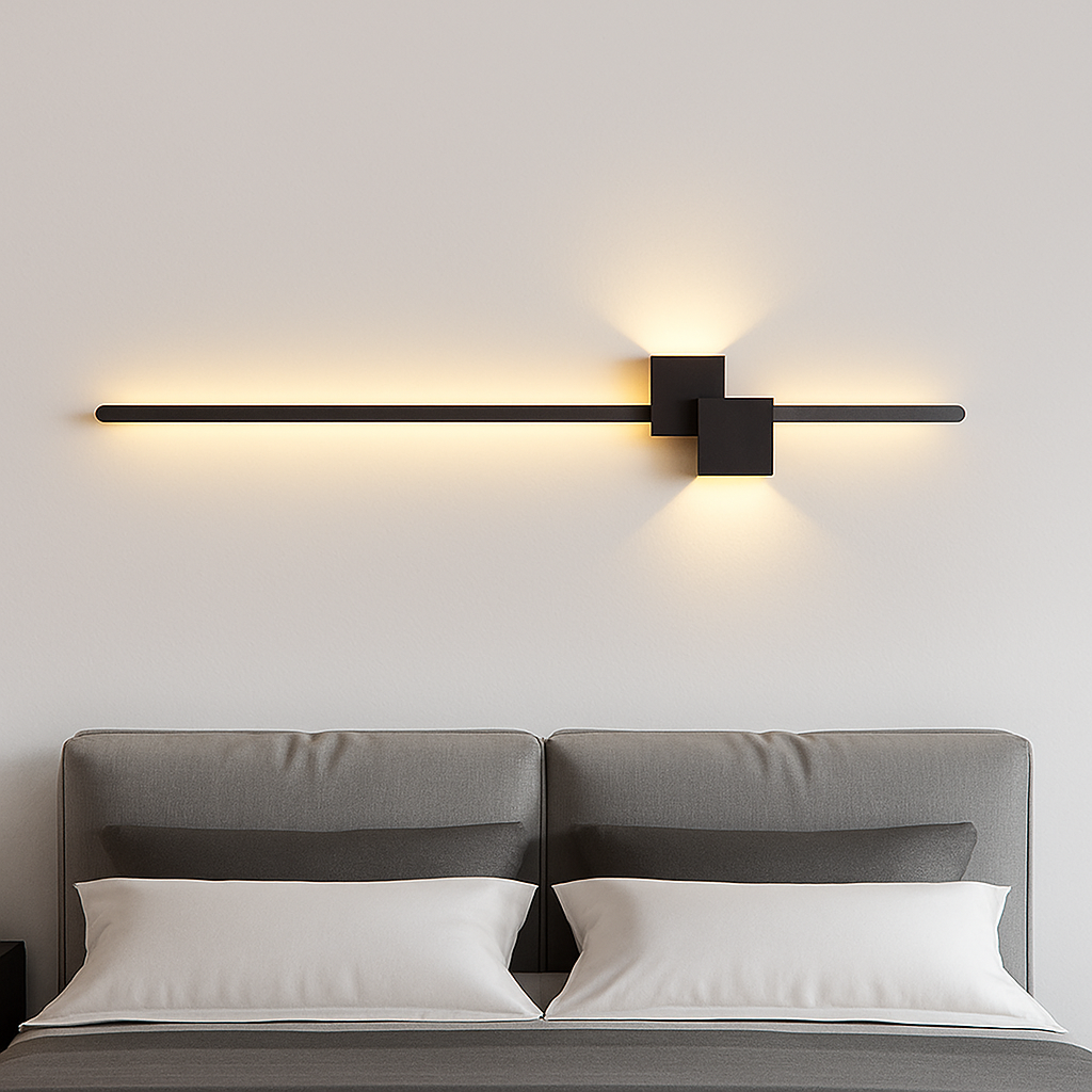 Moderne minimaliste LED intérieur applique ligne lampe longue bande applique murale TV fond mur chambre salon allée couloir lampe - vue 5 sur 15
