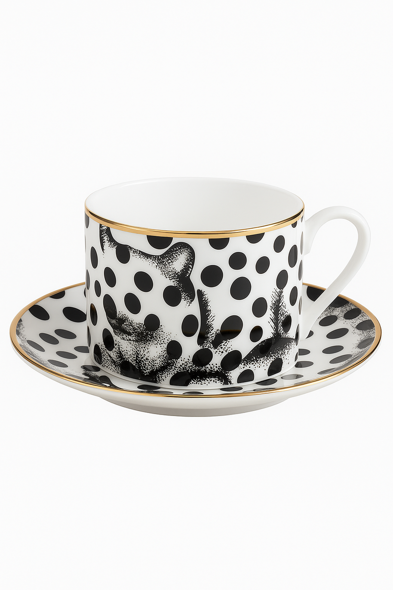 Mug céramique motif animal style européen doré déco