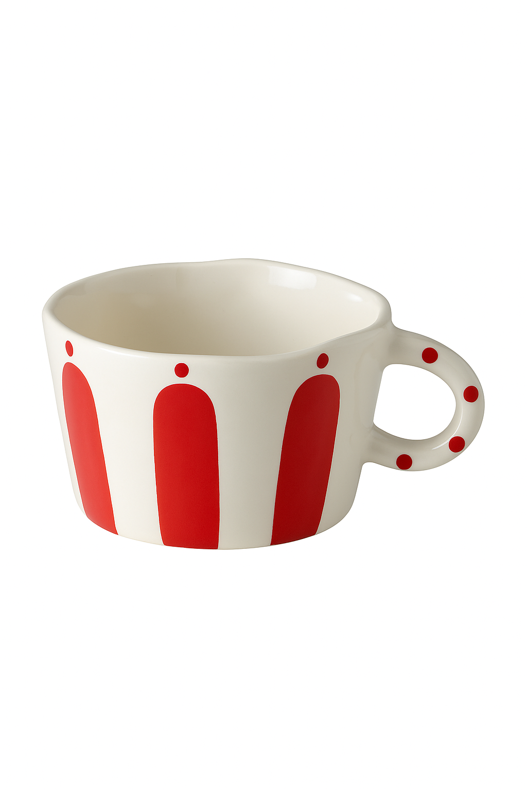 Mug céramique motifs géométriques style nordique anse peinte