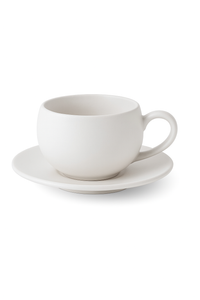 Mug céramique style pierre volcanique avec soucoupe minimaliste