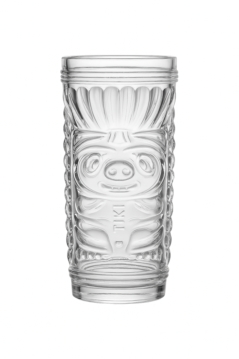 Mug tiki en verre transparent style bar festif