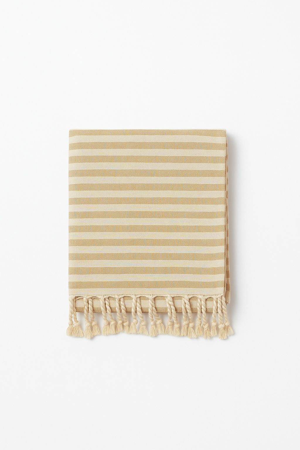 Nappe coton lin rayures pompons style moderne table