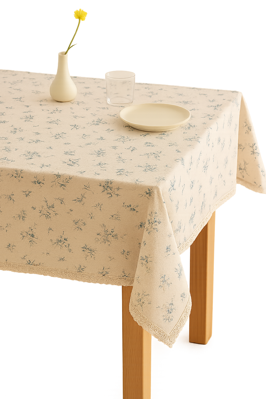 Nappe coton motifs marguerites style coréen table repas - vue 3 sur 2