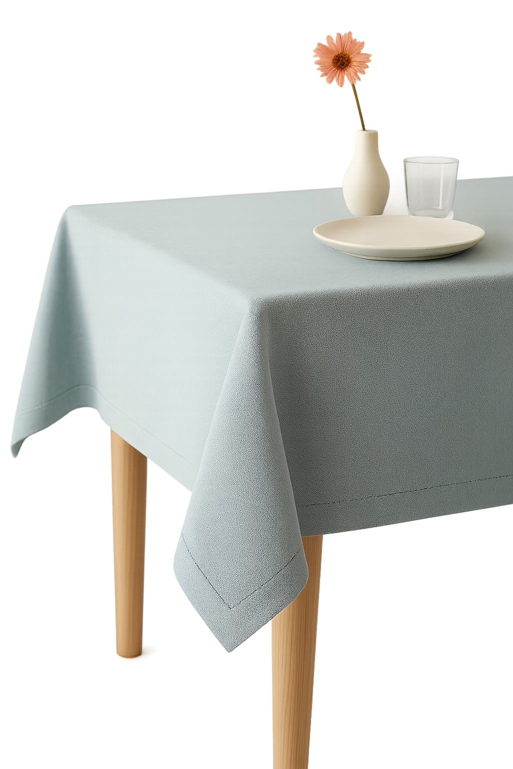 Nappe de table coton lin imperméable style uni - vue 3 sur 2