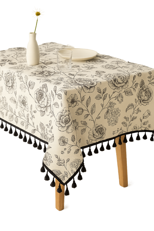 Nappe de table imprimé pivoines style ins imperméable