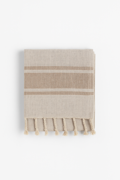 Nappe de table moderne rayures damassé imperméable cuisine