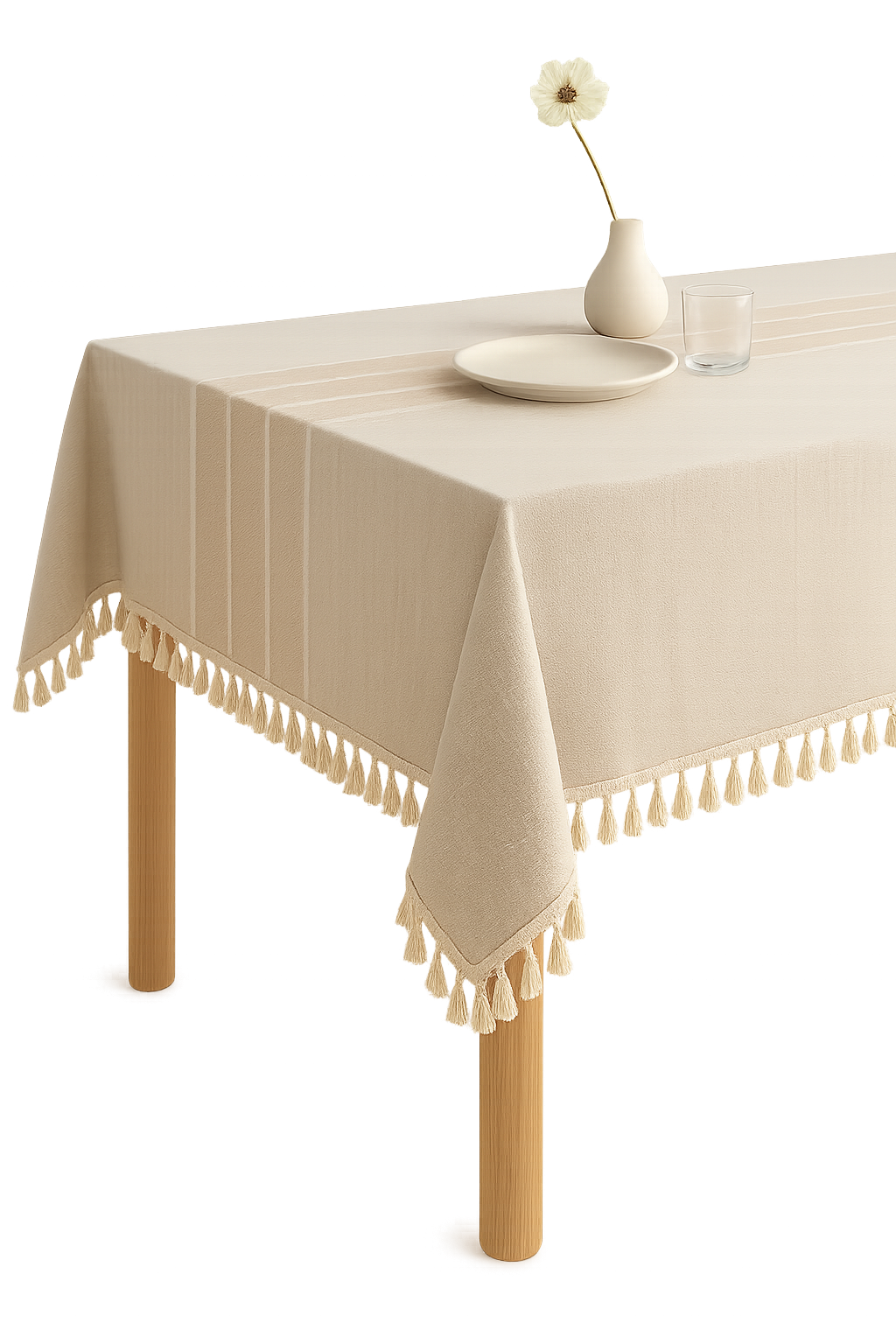 Nappe de table moderne rayures damassé imperméable cuisine - vue 3 sur 2