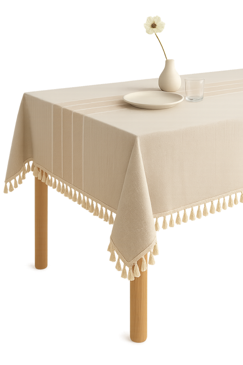 Nappe de table moderne rayures damassé imperméable cuisine