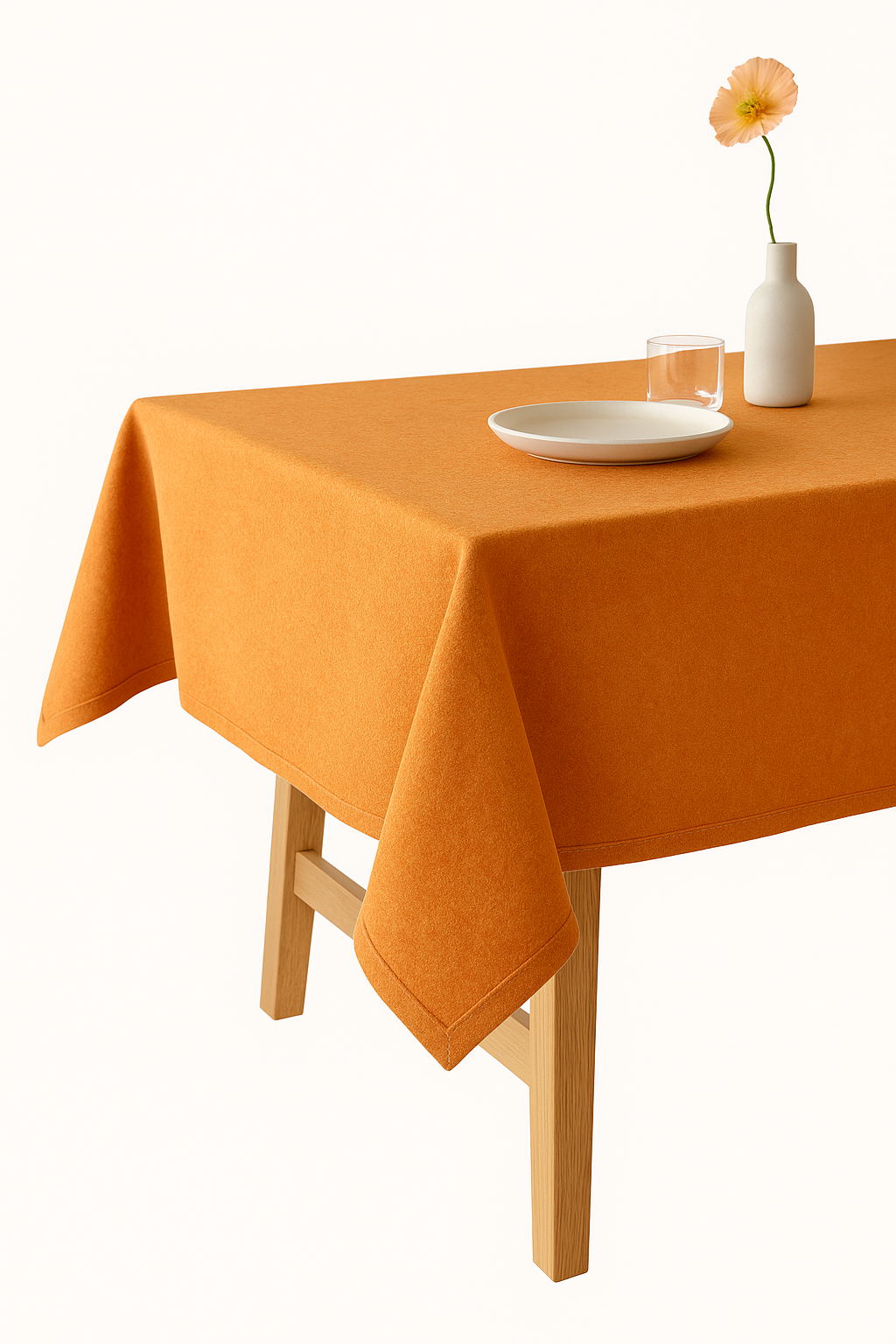 Nappe imperméable coton lin style uni table repas - vue 3 sur 2