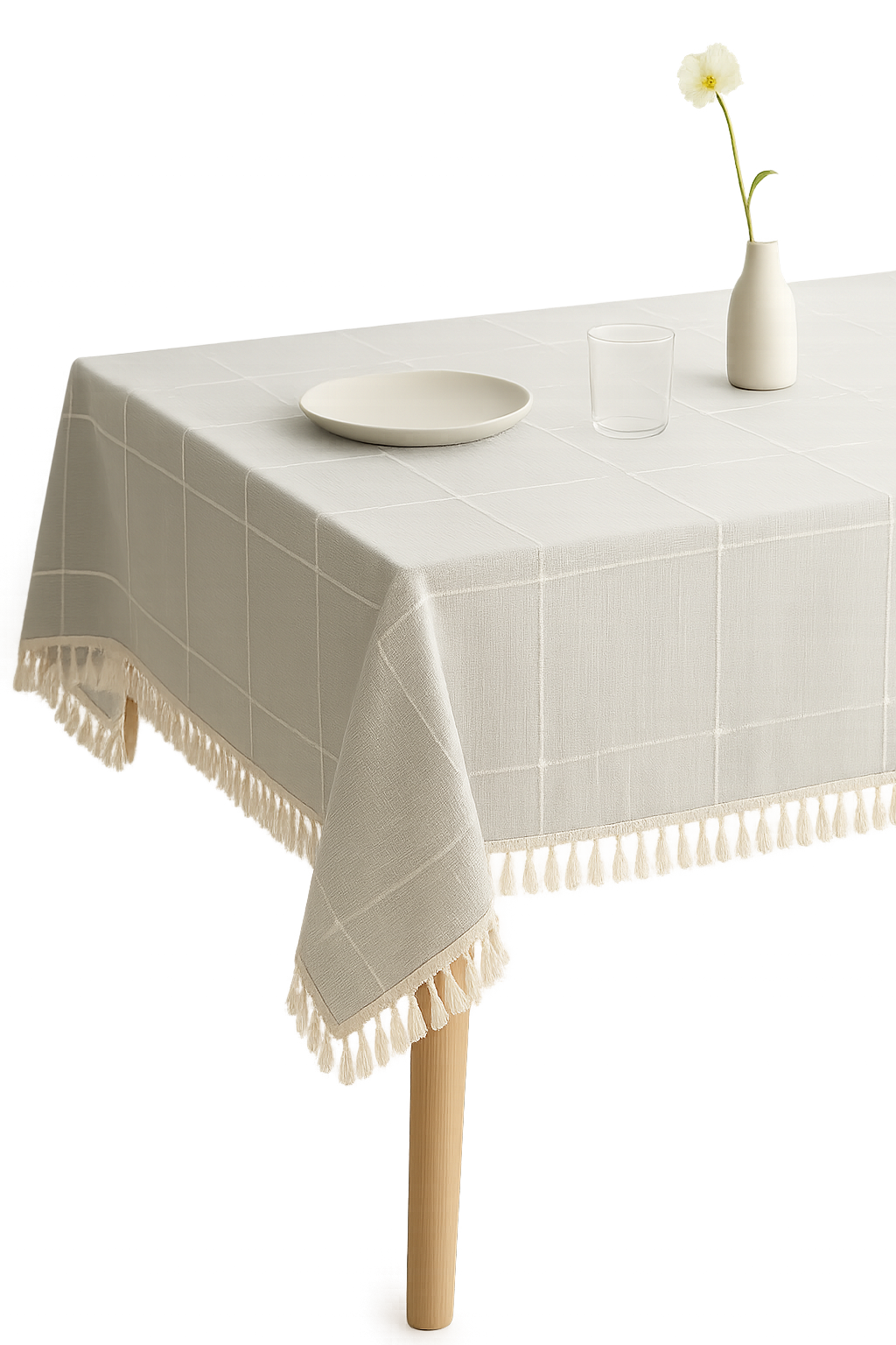 Nappe moderne rayée imperméable polyester coton pour table