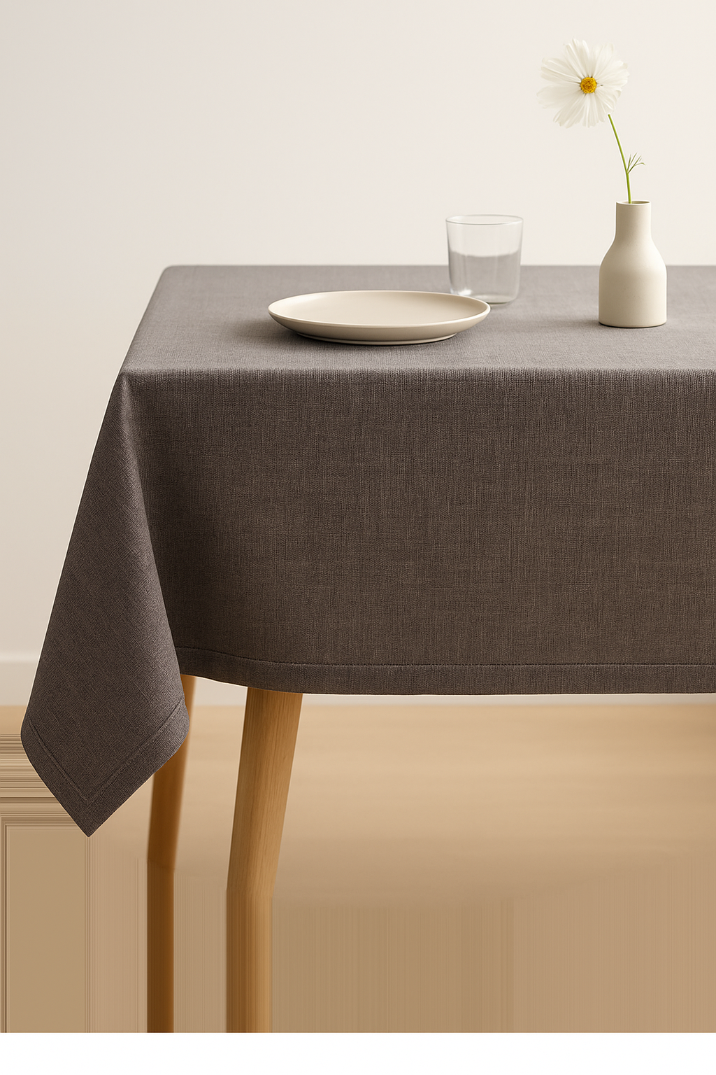 Nappe table japonaise unie polyester lavable élégante maison - vue 3 sur 2