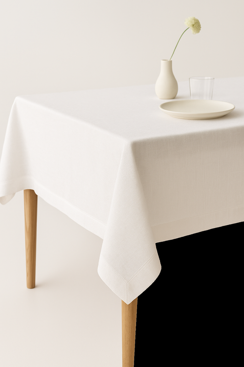 Nappe unie coton lin impermeable pour table repas