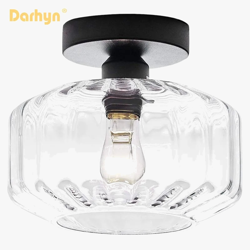Nodic Simple verre plafonnier verre Transparent Lustre clair chambre salon salle à manger couloir lampe plafonniers
